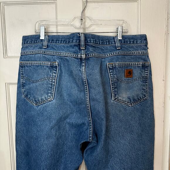 Carhartt Relaxed Fit Jeans Mens Size 42x30 Utility Work Outdoors Rugged Heavy - Picture 6 of 10